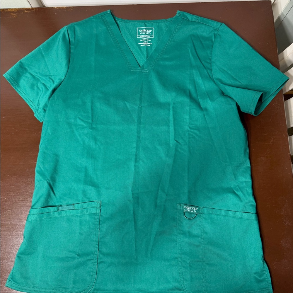 Cherokee Teal V-Neck Women's Scrub Top
